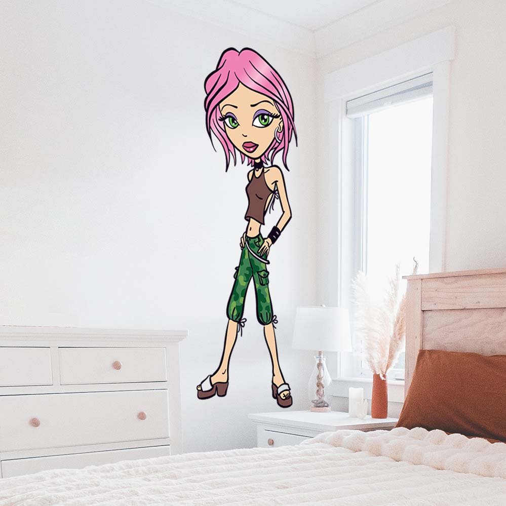 24x60 inch Punk Brat Decal Installed in Girls Room