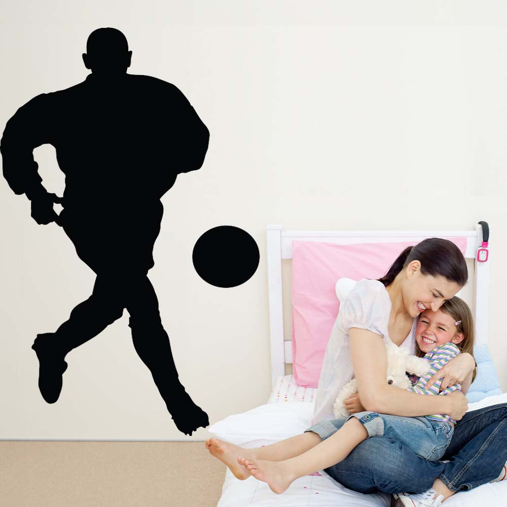 60 inch Soccer Silhouette III Wall Decal Installed in Little Girls Room