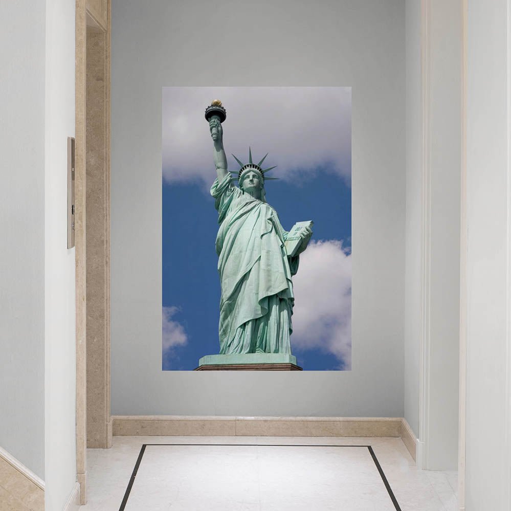48x72 inch Statue of Liberty Against Blue Sky Decal Installed Near Elevator