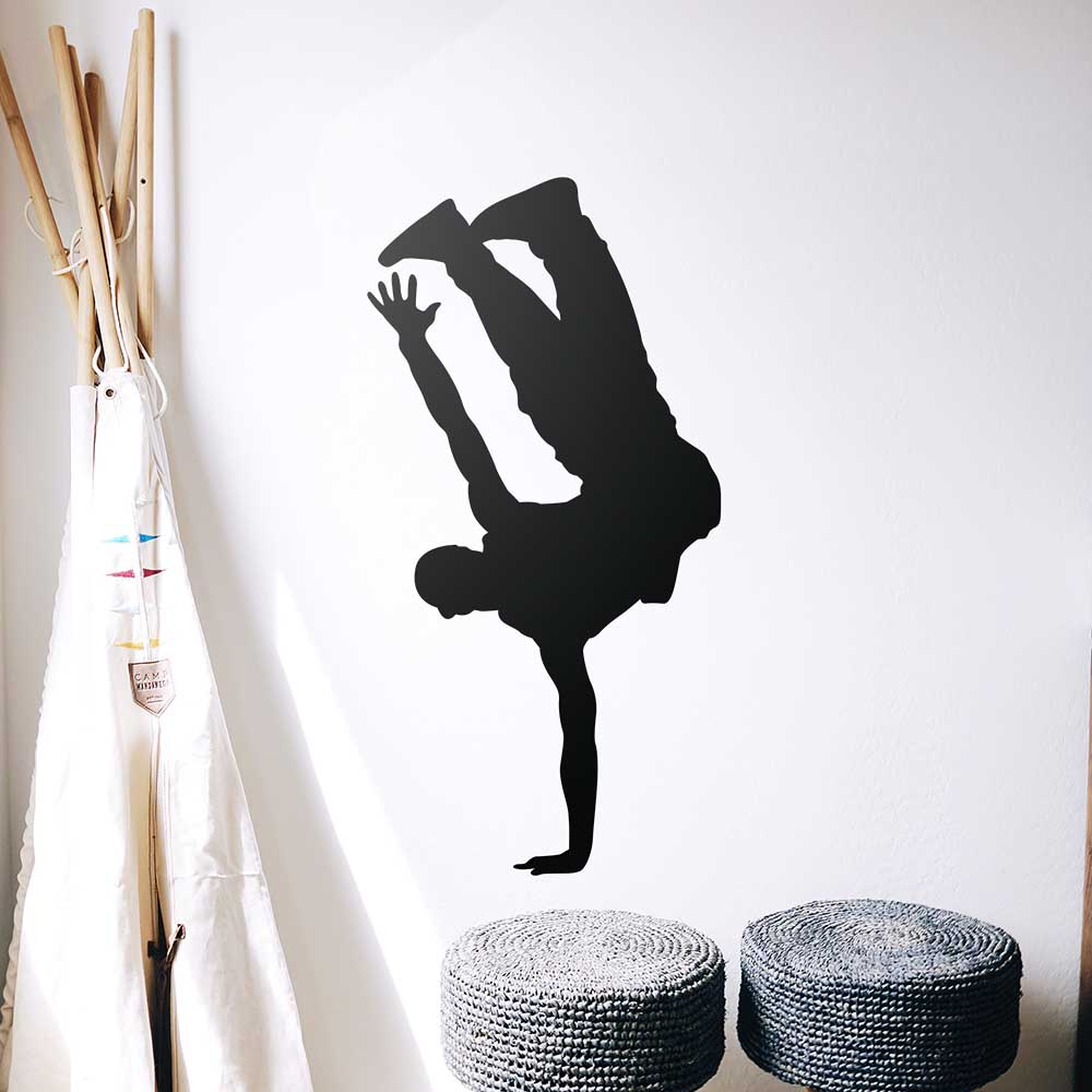 60 inch Street Dancer Silhouette Decal Installed on Wall