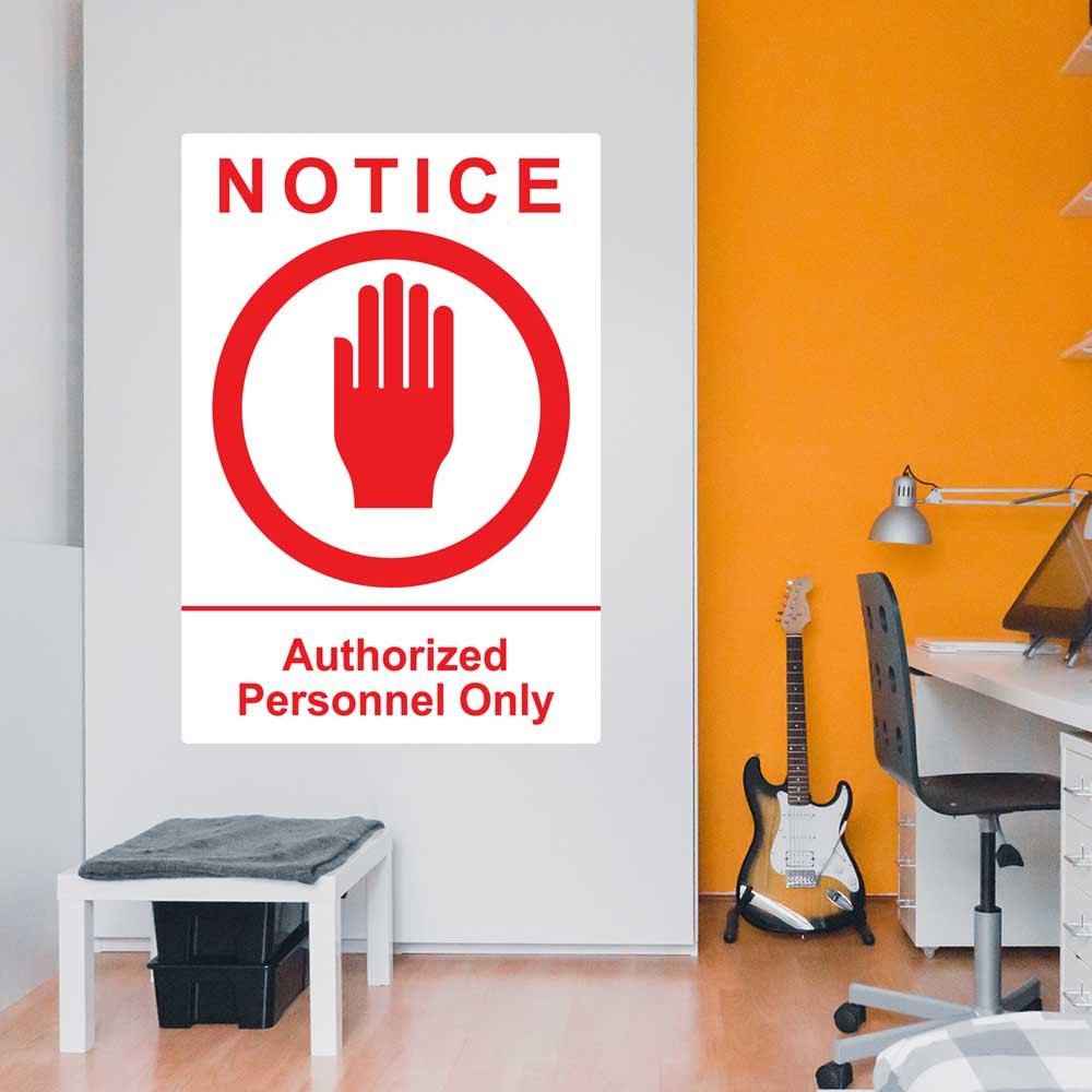 60 inch Authorized Personnel Sign Decal Installed in Kids Room