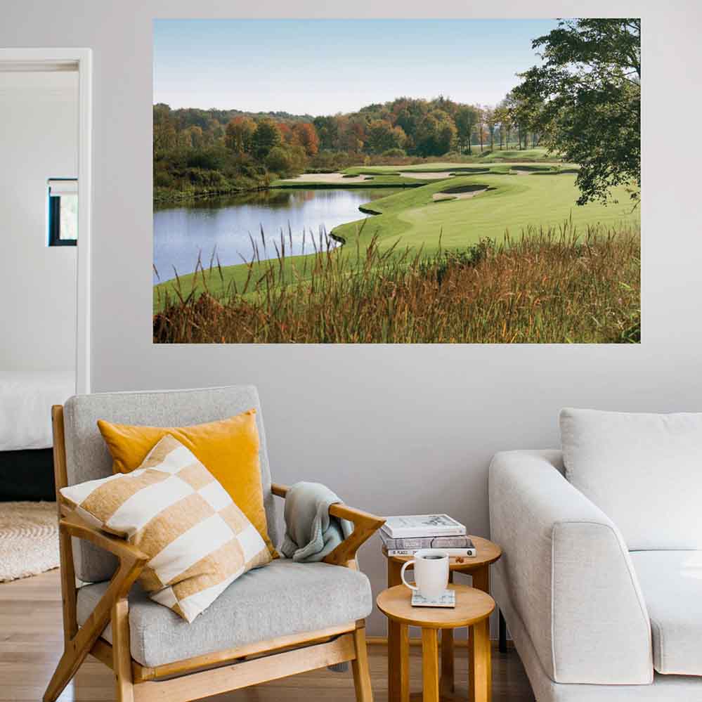 40x60 inch Autumn Golf Course Poster Installed in Living Room
