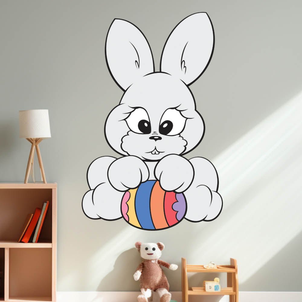 39x60 inch Bunny Decal Installed in Playroom