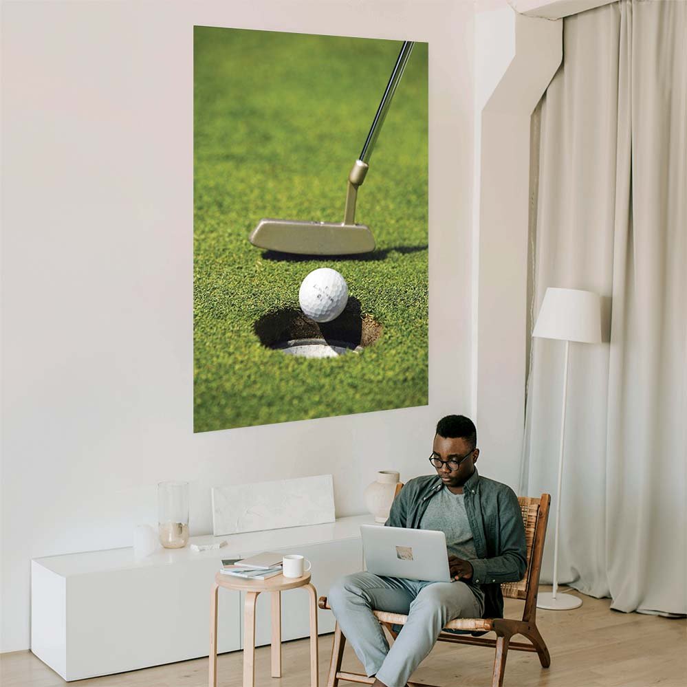40x60 inch In the Heart Golf Poster Installed in Living Room
