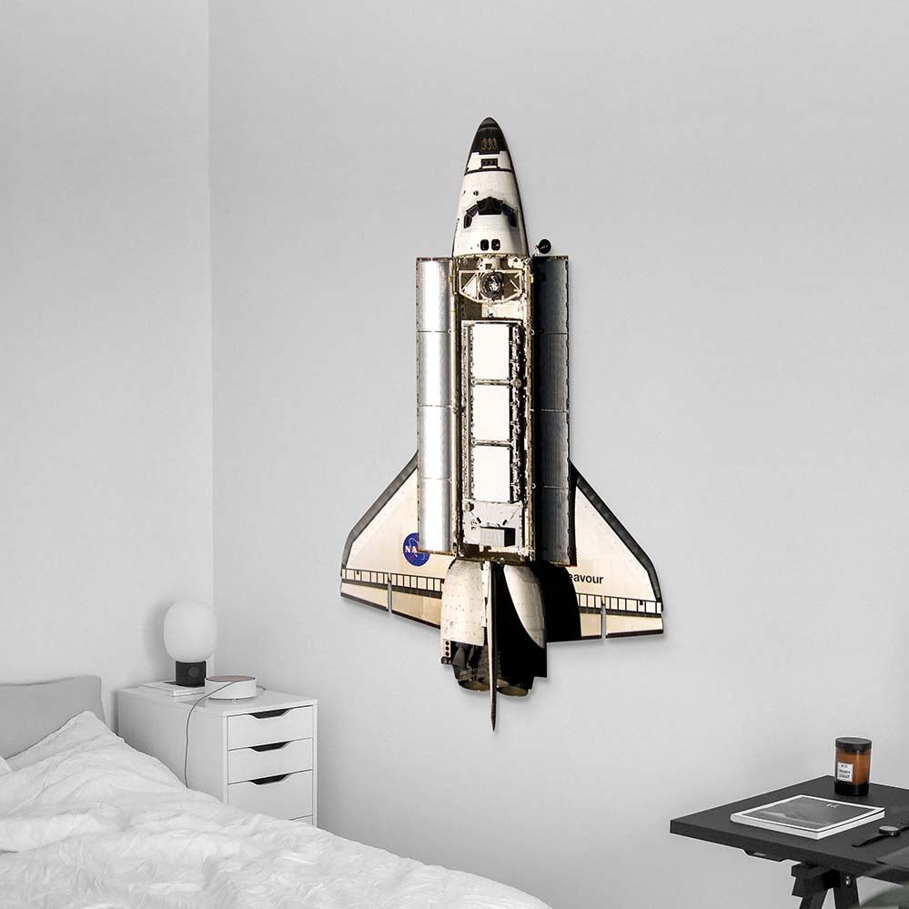 37.5x60 inch Space Shuttle Endeavor Decal Installed in Bedroom