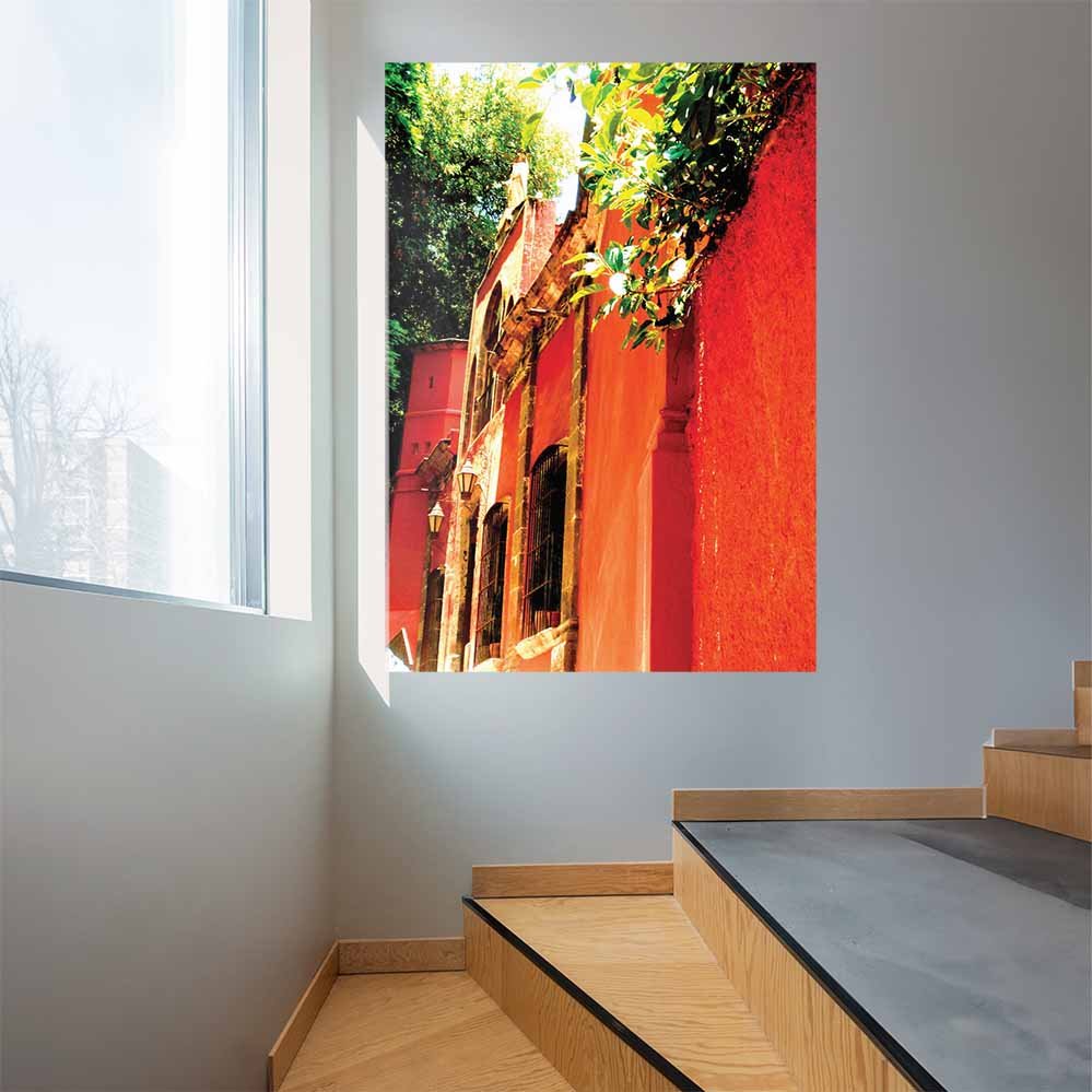 42x60 inch Mexican Bright Architecture Decal Installed in Stairwell