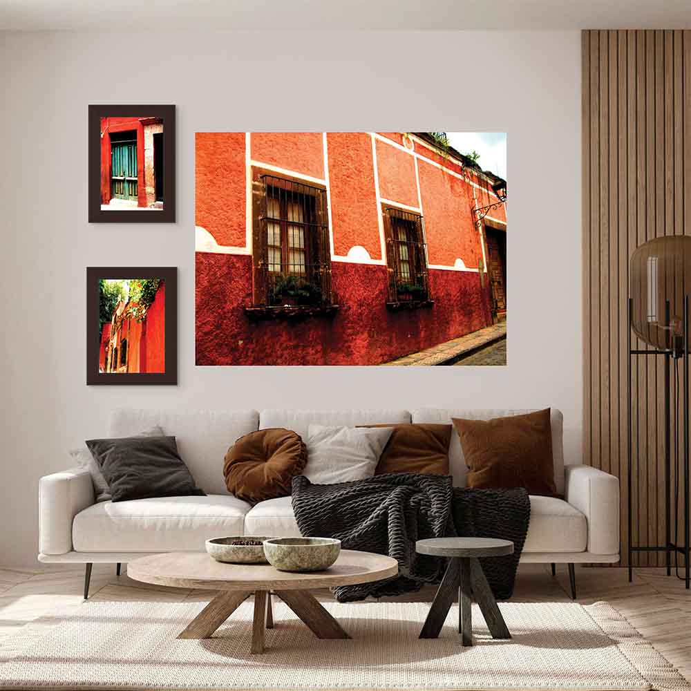 45x60inch Mexican Architecture Poster Displayed Above Sofa