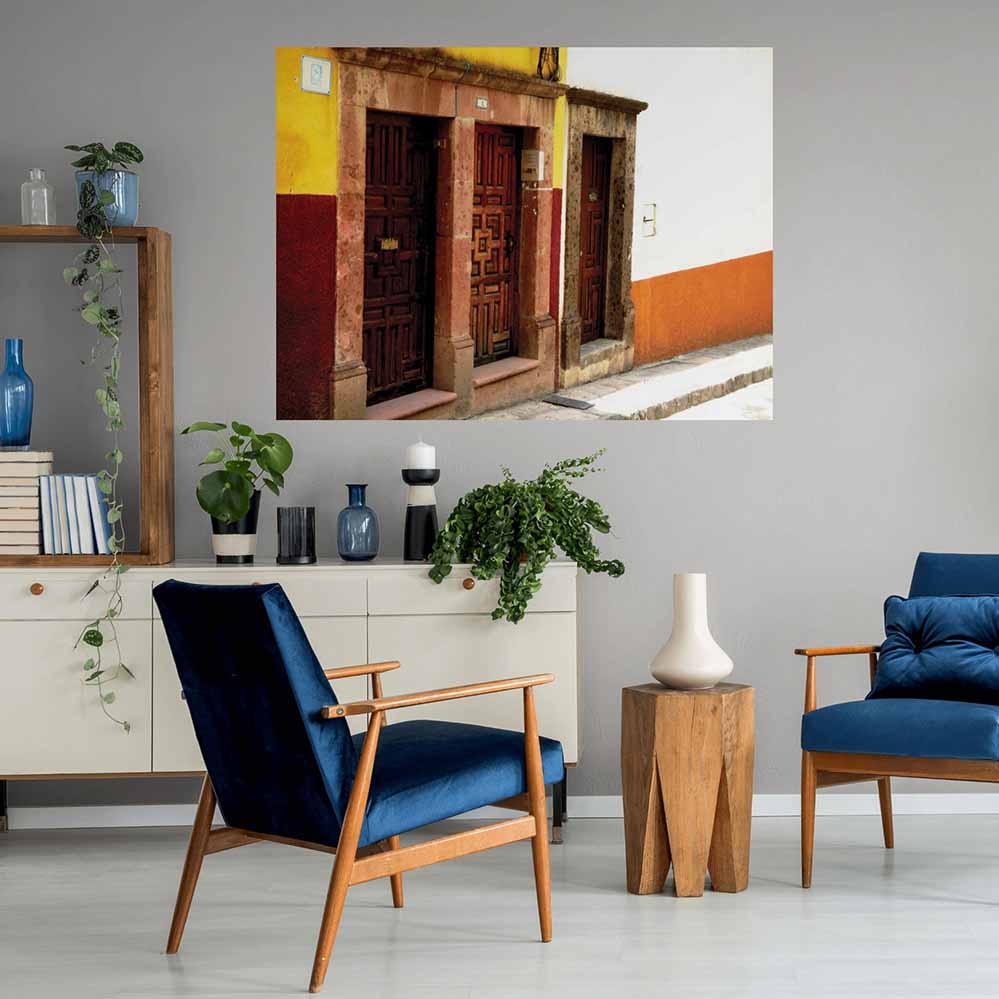 60 inch Mexican Multi-Entrance Architecture decal displayed on wall in office