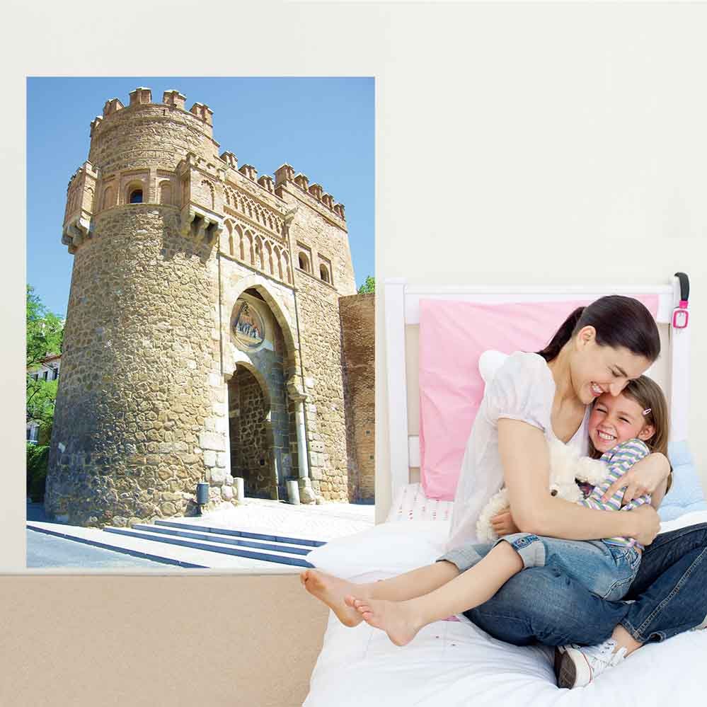 60 inch decal of Moors Arch in Toledo Spain installed on a wall in a girls bedroom