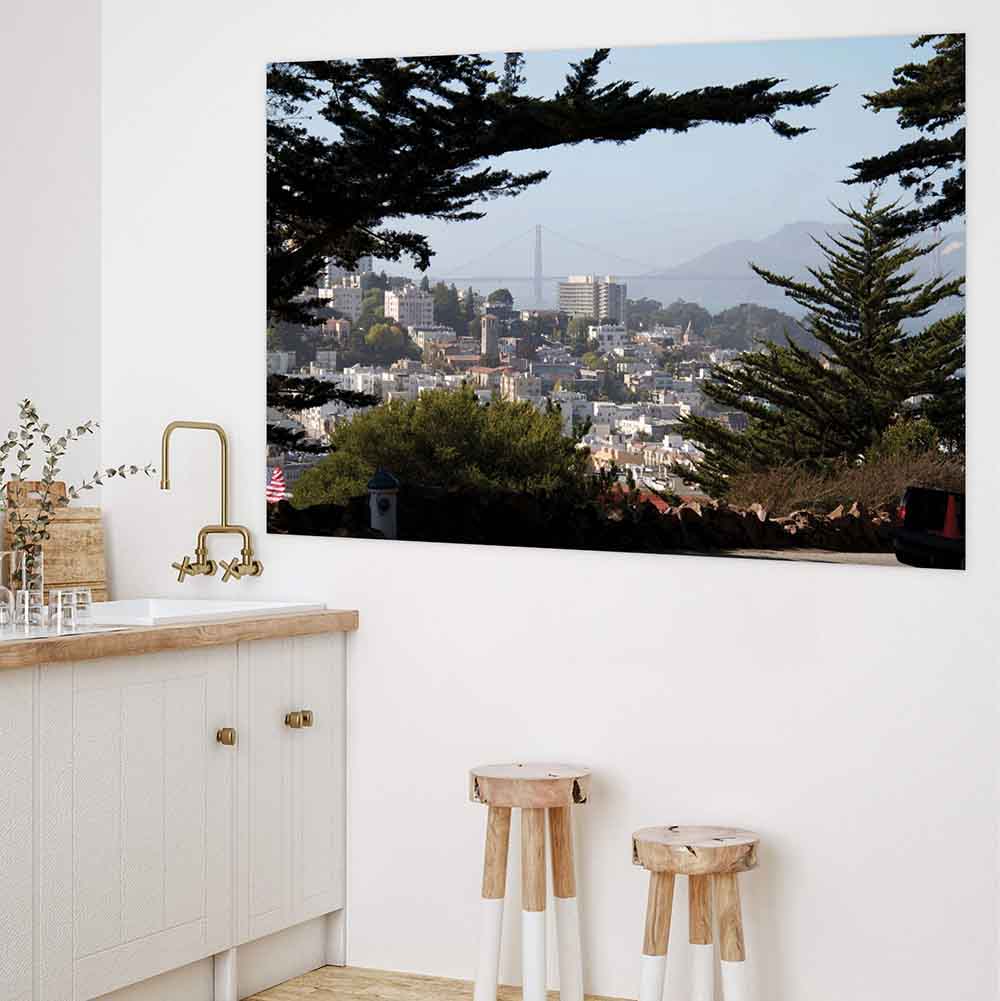 72 inch Golden Gate Bridge Decal Installed in Bathroom