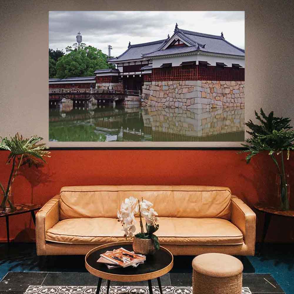 72 inch Hiroshima Castle Decal Installed in Living Room