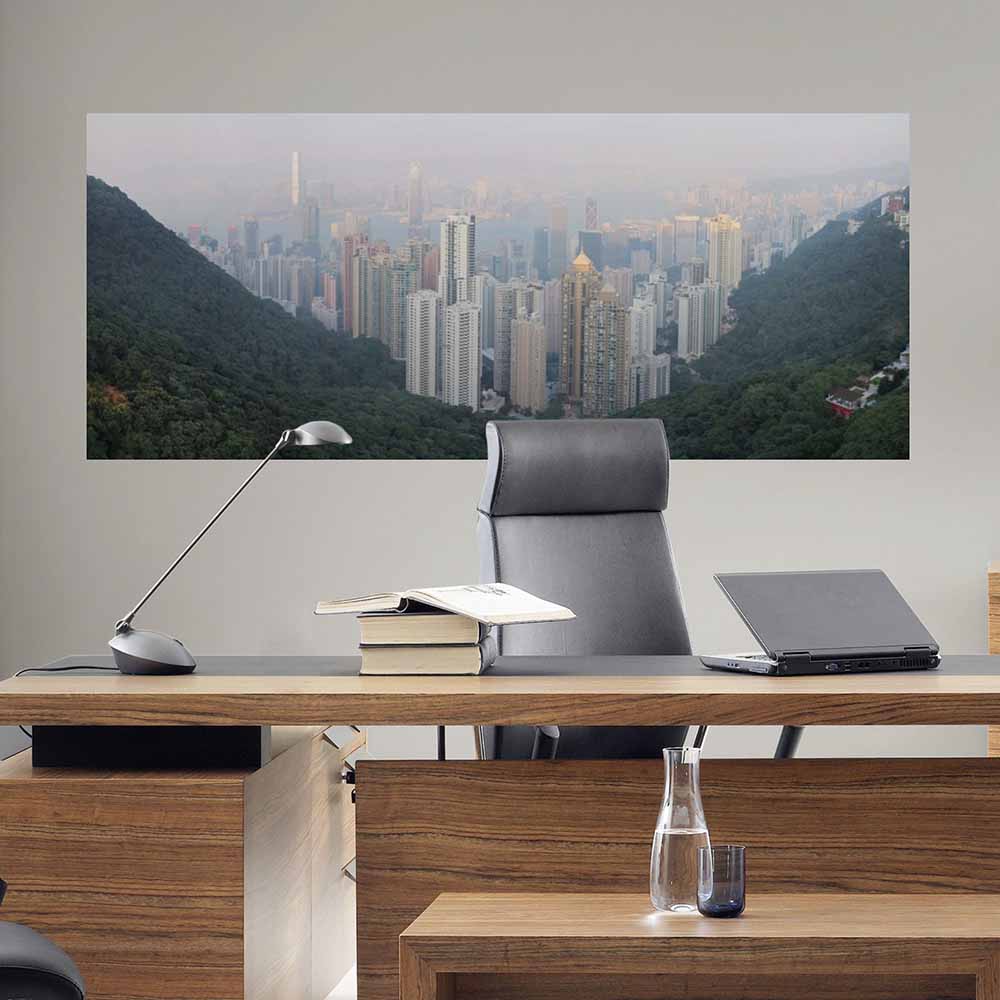72 inch The Peak of Hong Kong Decal Installed in Office