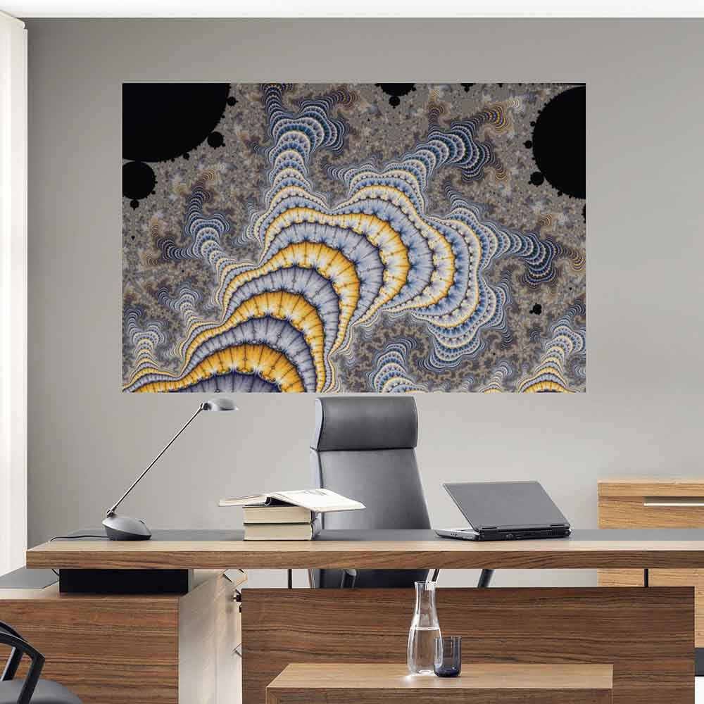 72 inch Fractal Plates Art Poster Displayed in Office