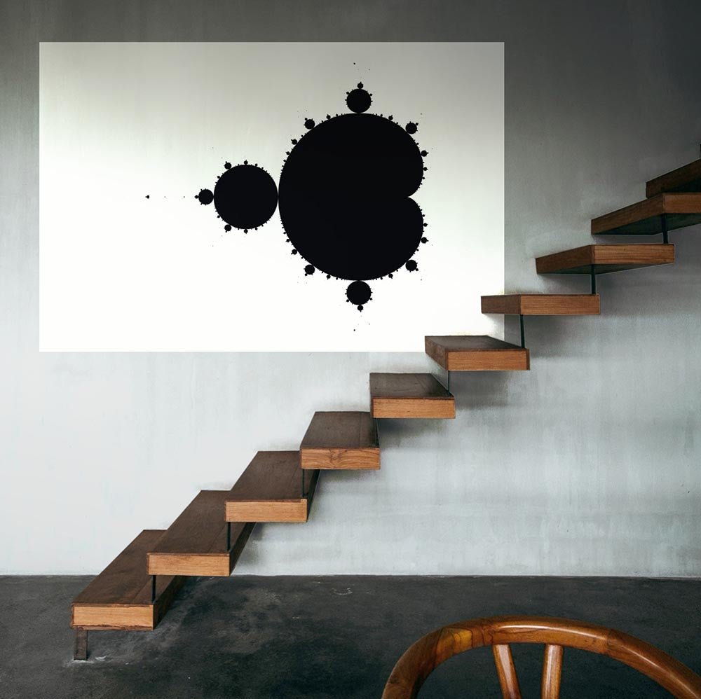 72 inch Mandelbrot I Art Decal Installed Near Staircase