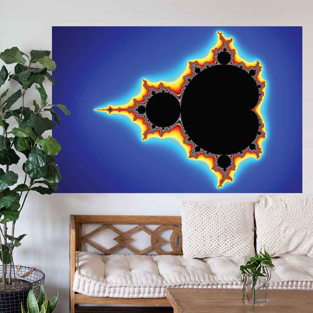 72 inch Mandelbrot III Fractal Decal Installed Above Settee