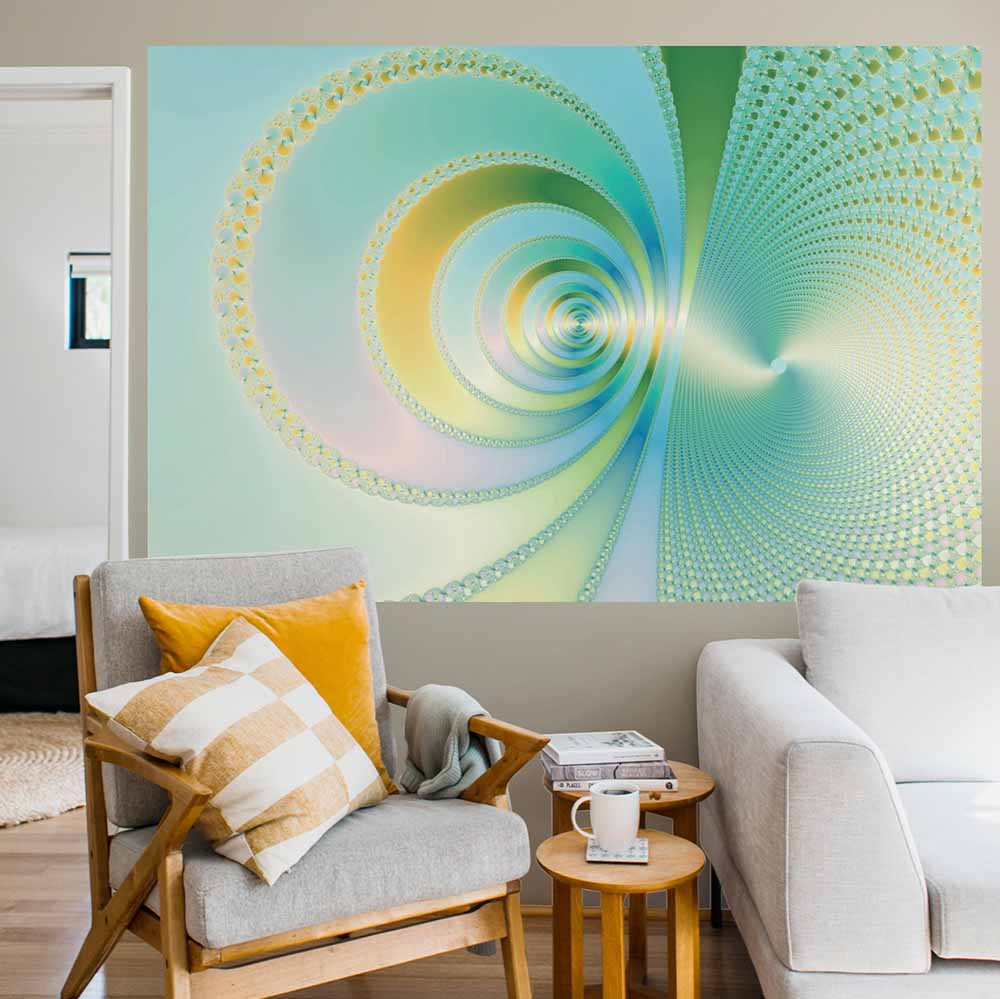 72 inch Monsoon Fractal Decal Installed in Living Room