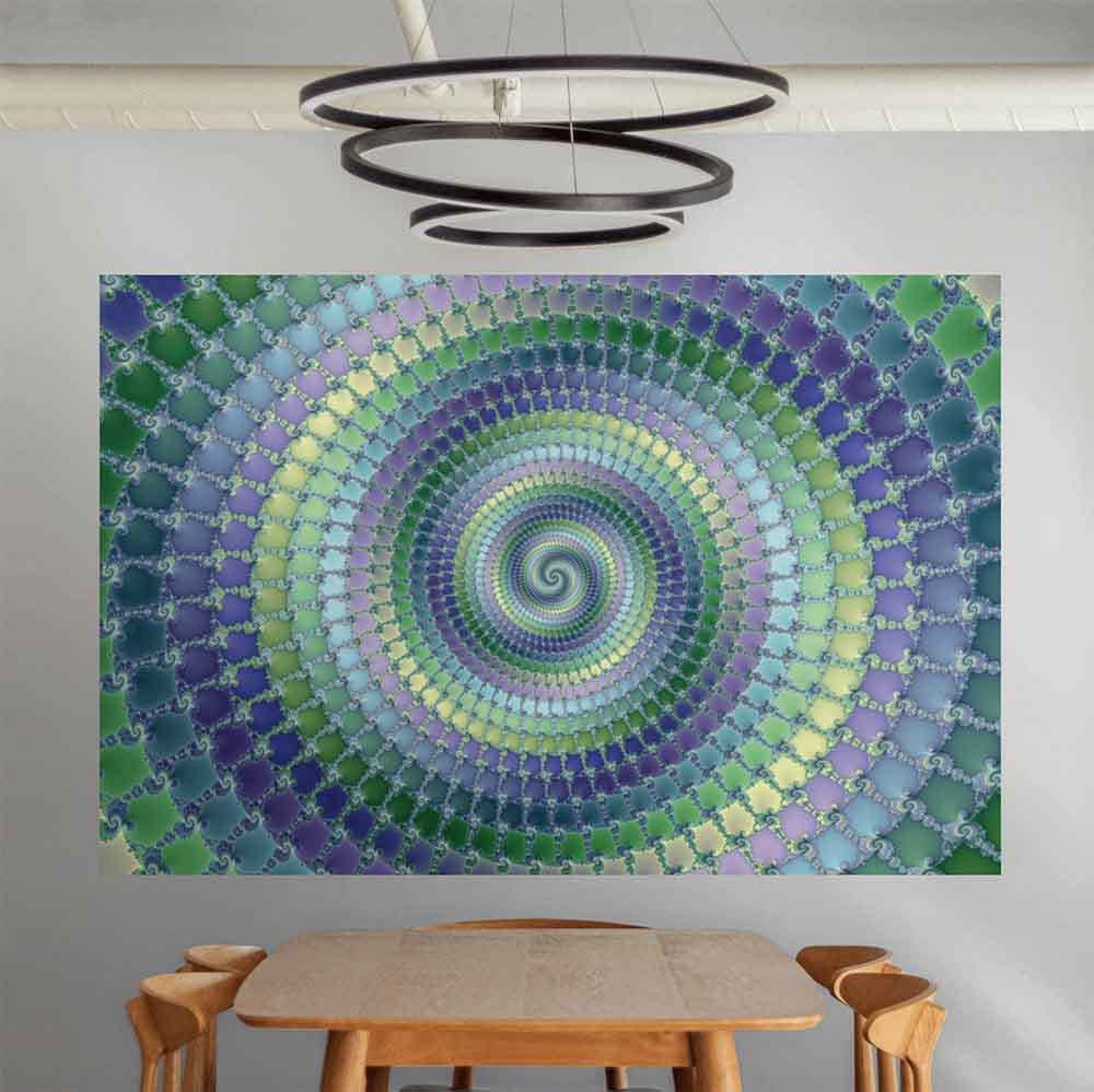 72 inch Pondering Fractal Poster Displayed in Dining Room