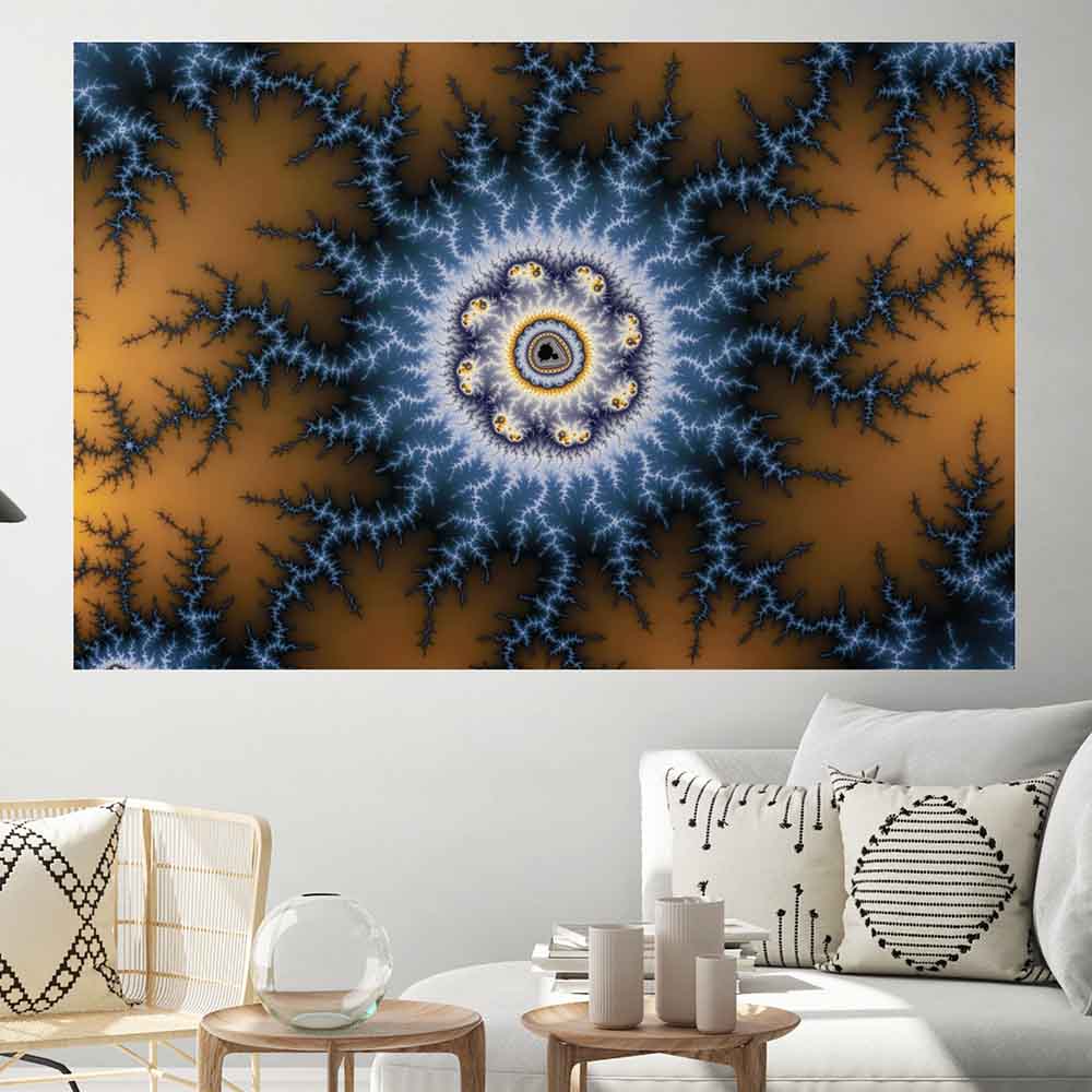 72 inch Shock Fractal Art Decal Installed in Living Room