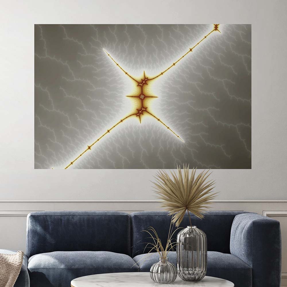 72 inch Star X Fractal Decal Installed Above Love Seat