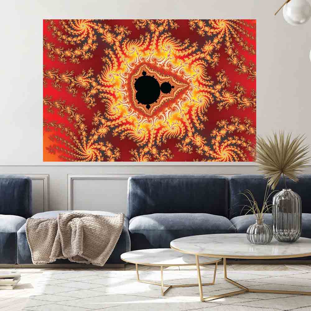 72 inch Throne of Satan Art Decal Installed in Living Room