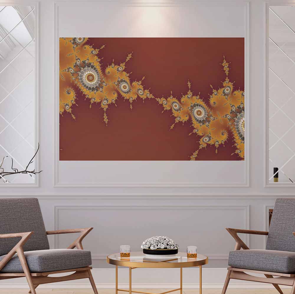 72 inch Warp Fractal Art Decal Installed in Living Room