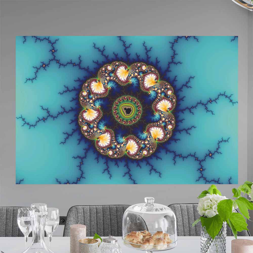 72 inch Whirlpool Fractal Art Poster Displayed in Dining Room