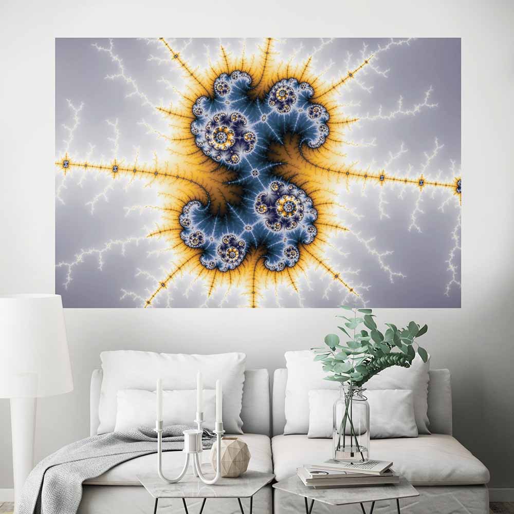 72 inch Ying Yang Twister Art Poster Displayed in Sitting Area