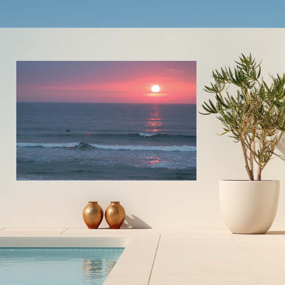 48x72 inch Sunset II Poster Displayed by Pool