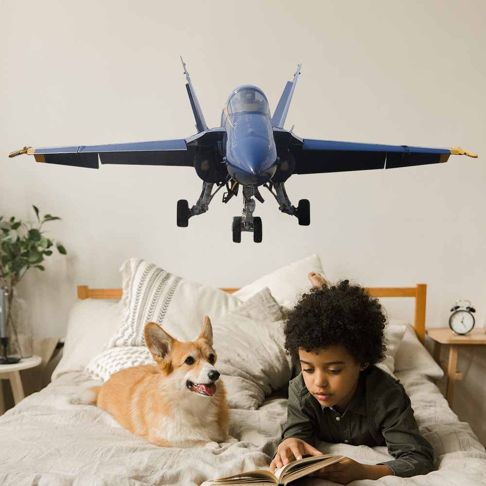 72 inch US Navy Blue Angel F-18 Hornet Installed in Boys Room