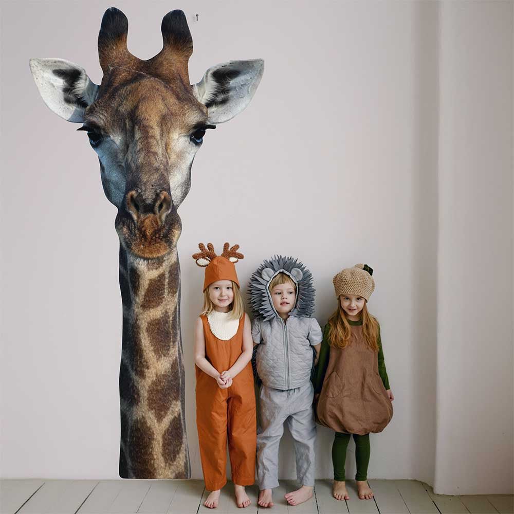 36x72 inch Die-Cut Giraffe Decal Installed in Kids Room