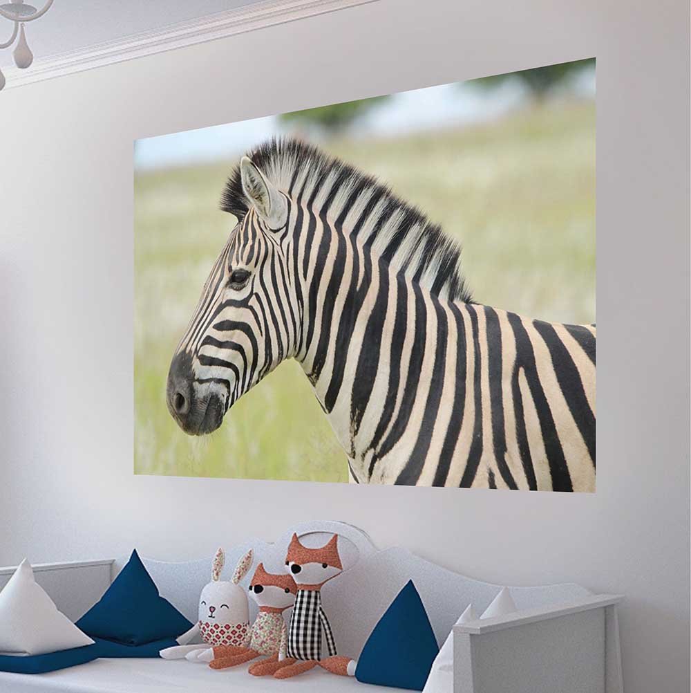 48x72 inch Zebra Profile Decal Installed in Kids Playroom