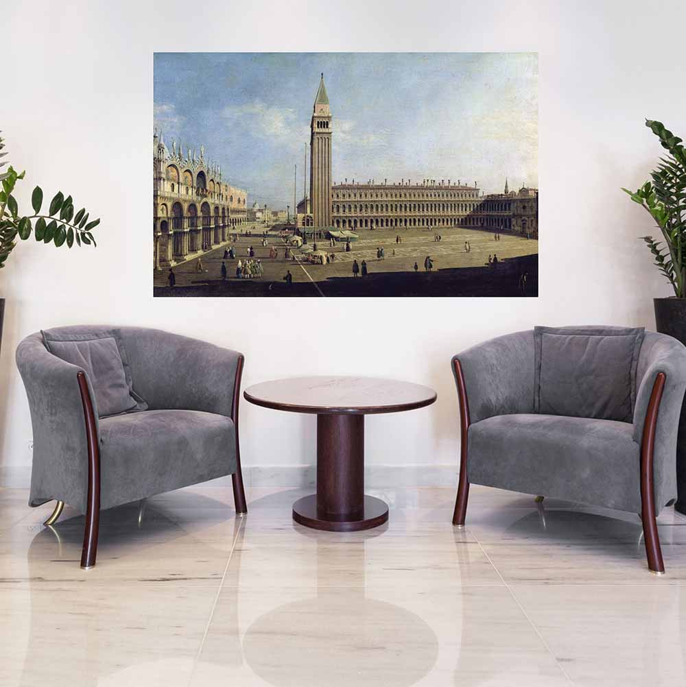 45.5x72 Piazza San Marco Decal Installed in Waiting Room
