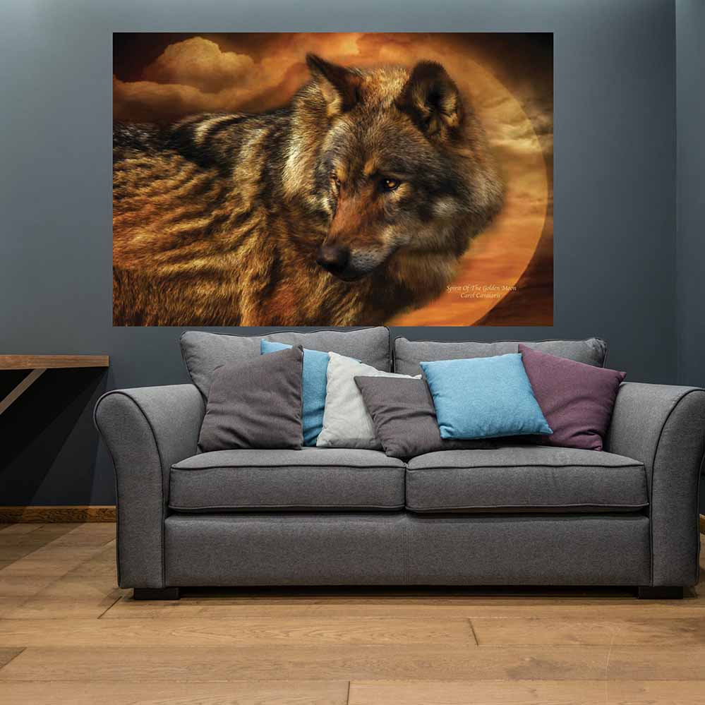 48x72 inch Spirit Of The Golden Moon Decal Installed in Living Room