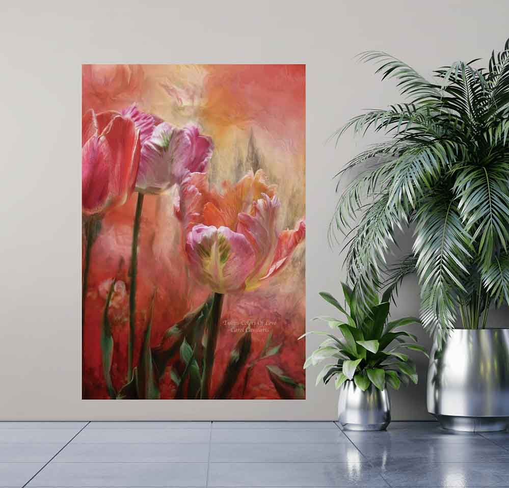 48x72 inch Tulips Colors Of Love Poster Displayed on Wall