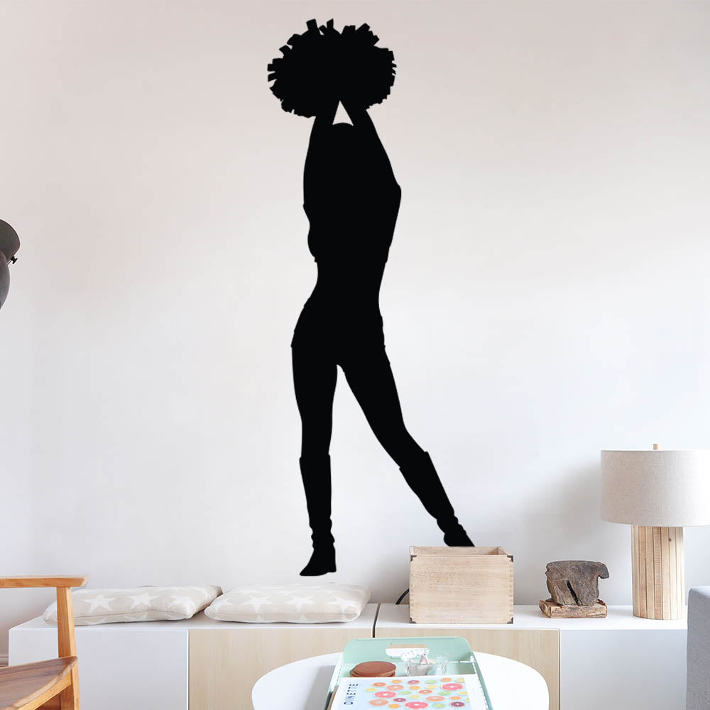 72 inch Cheerleader Wall Decal Installed in Family Room