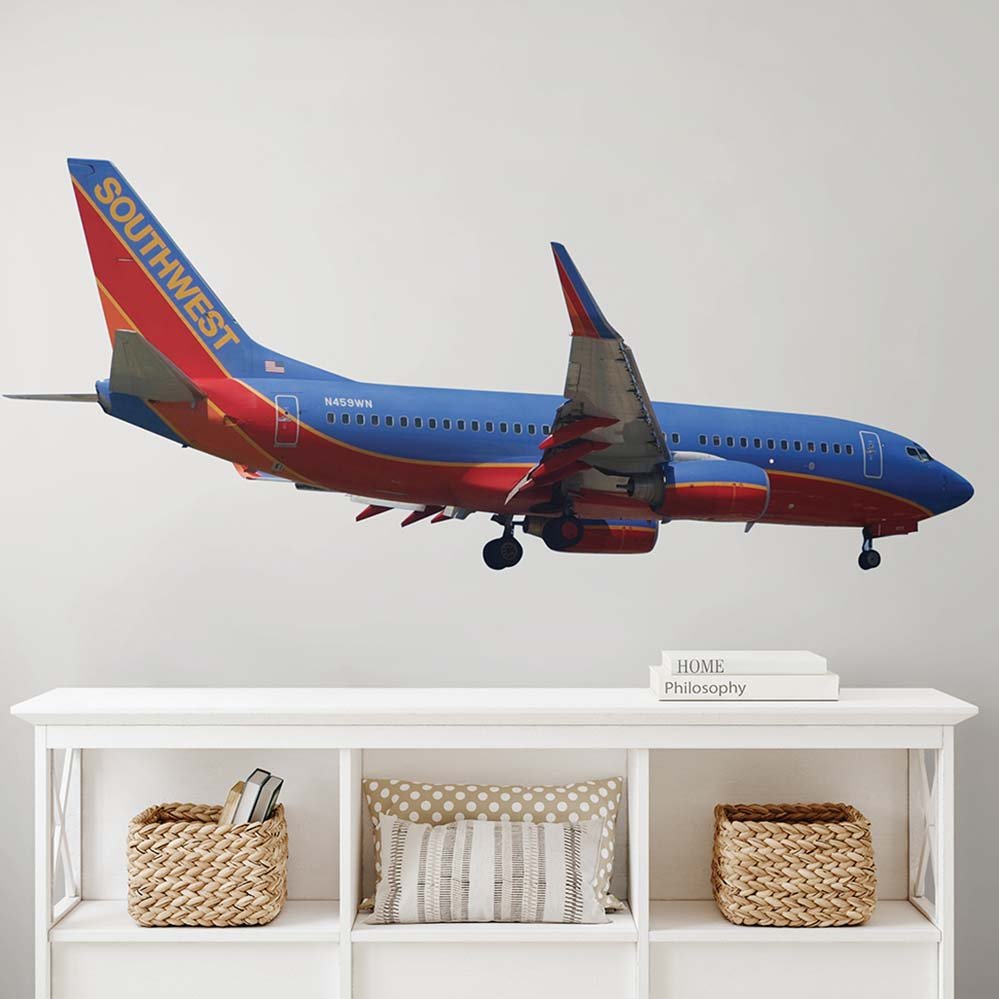 30.5x72 inch Southwest 737 Landing Decal Installed Above Cabinet