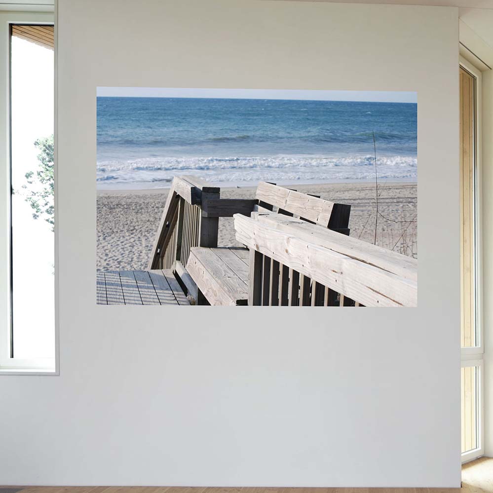 48x72 inch Beach Poster Displayed Near Window