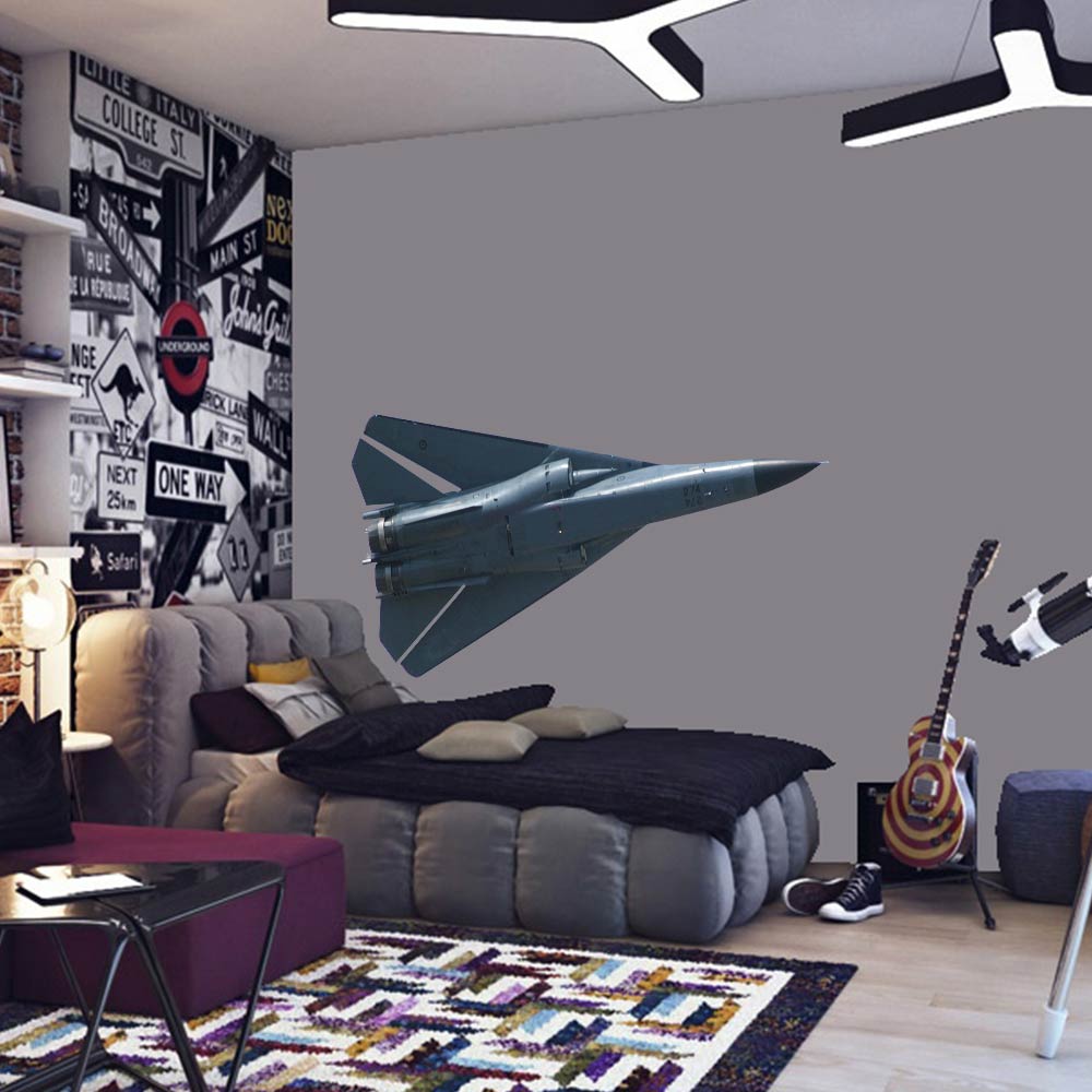 72 inch F-111 Aardvark Die-Cut Decal Installed in Teen Boys Room