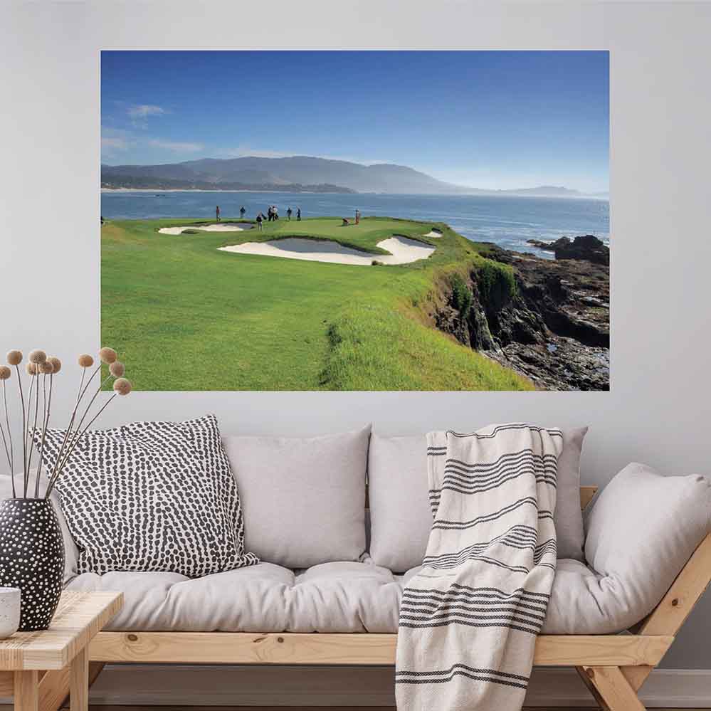 48x72 inch Ocean Green Decal Installed Above Futon