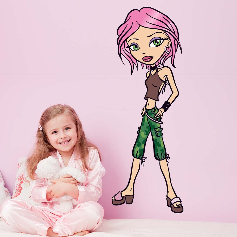 28x72 inch Punk Brat Decal Installed in Girls Room