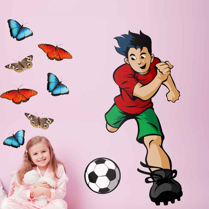 72 inch Soccer Boy Wall Decal Installed in Girls Room
