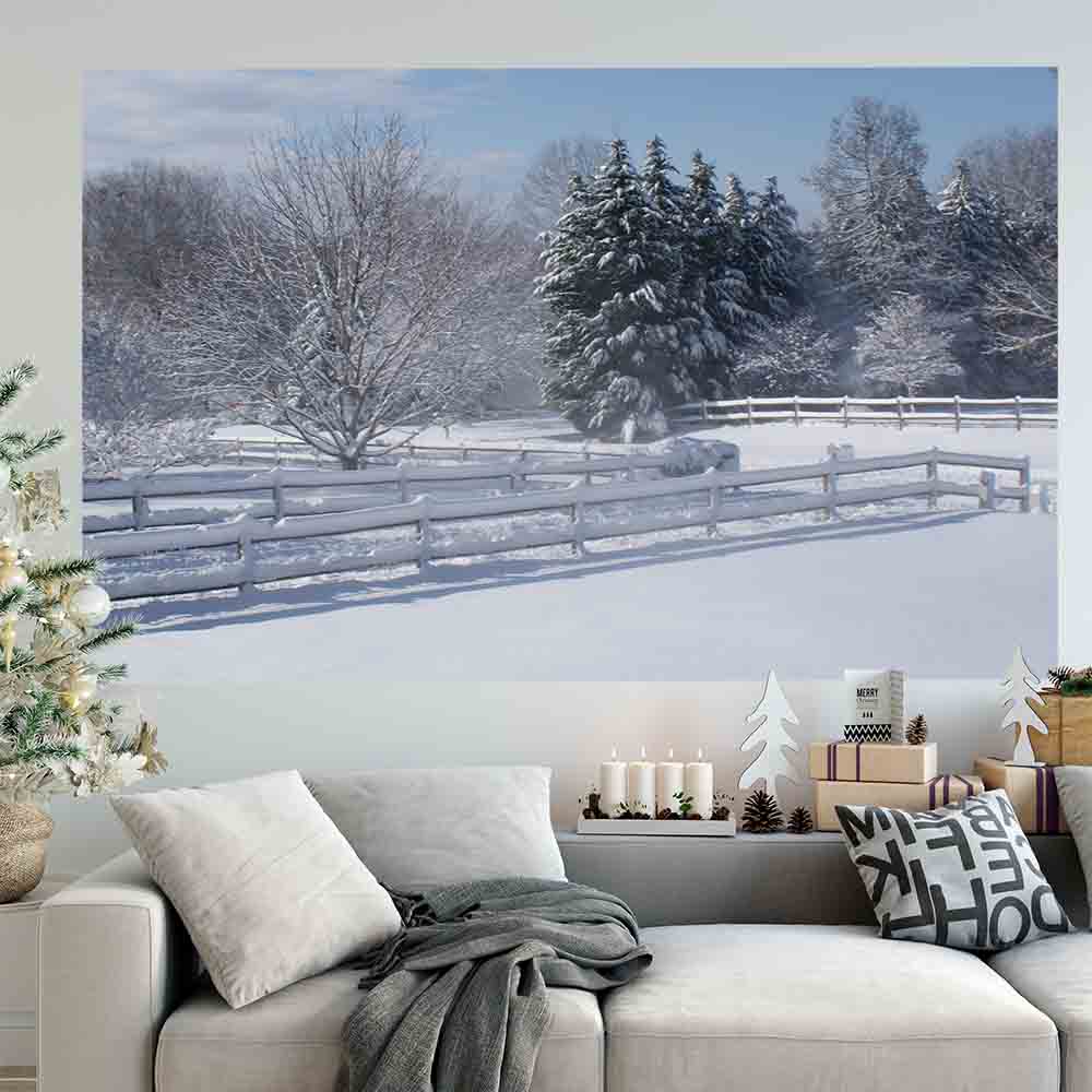 72 inch Snow Heaven Poster Displayed in Living Room