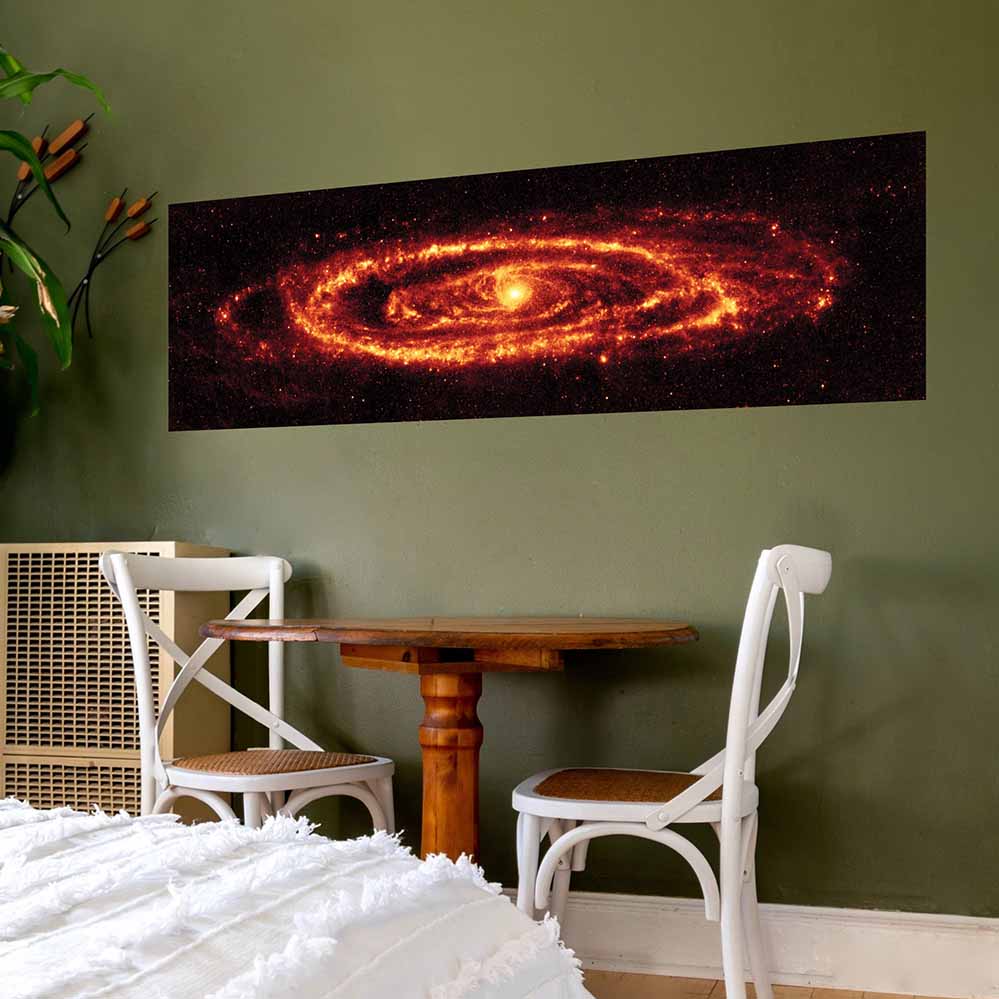 21x72 inch Andromeda Galaxy Panoramic Decal Installed Above Table
