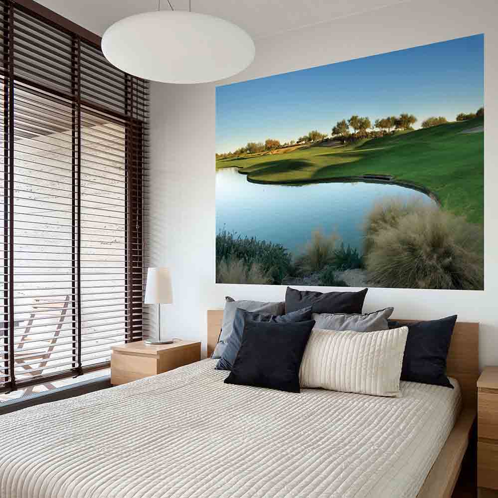 48x72 inch Arizona Gold Course Decal Installed in Bedroom