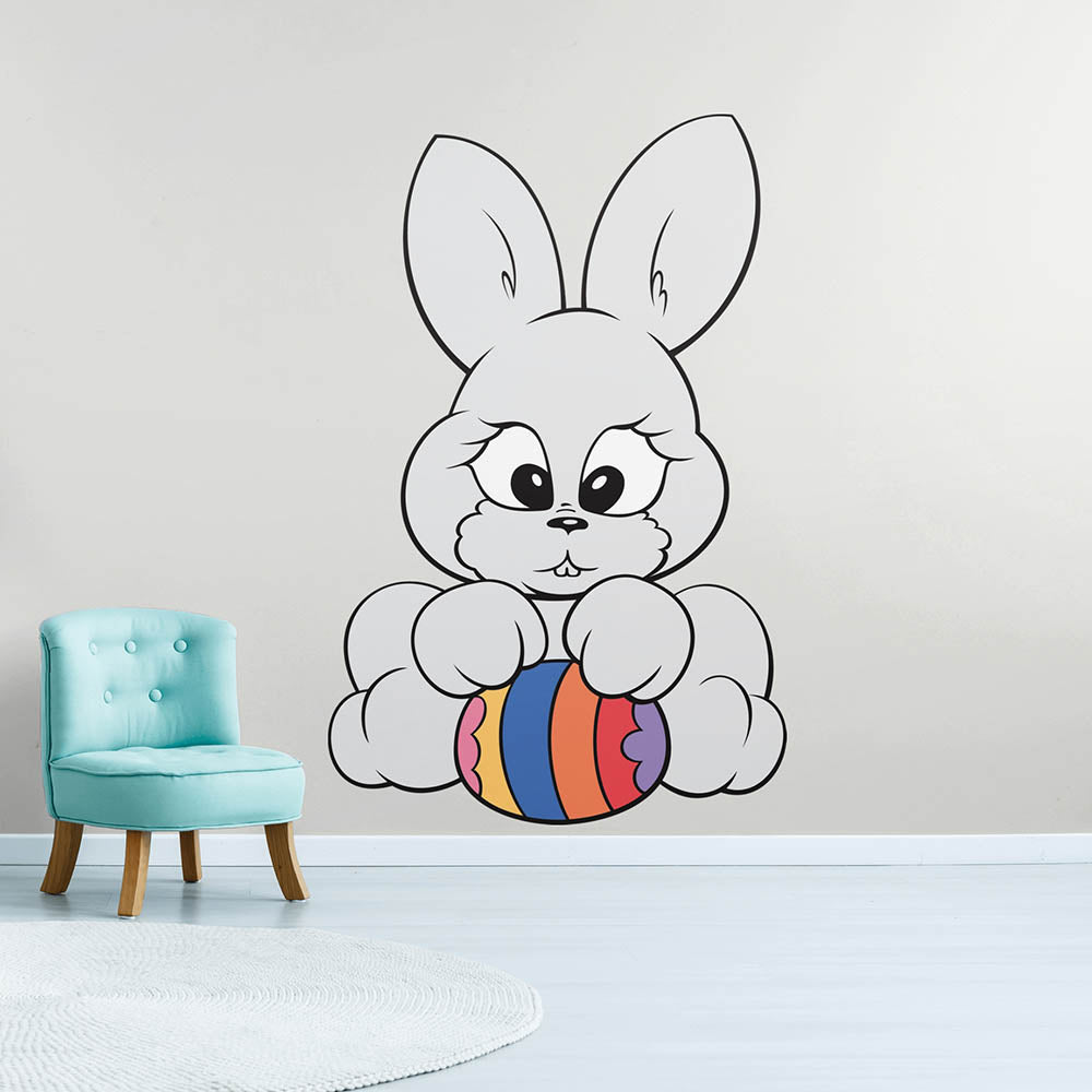46x72 inch Bunny Decal Installed on Wall