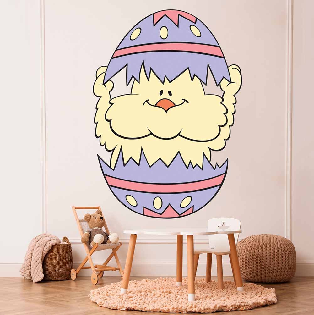 51x72 inch Easter Chick Decal Installed in Kids Room