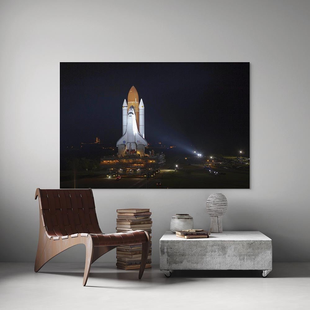 48x72 inch Space Shuttle Transport Poster Installed in Sitting Area