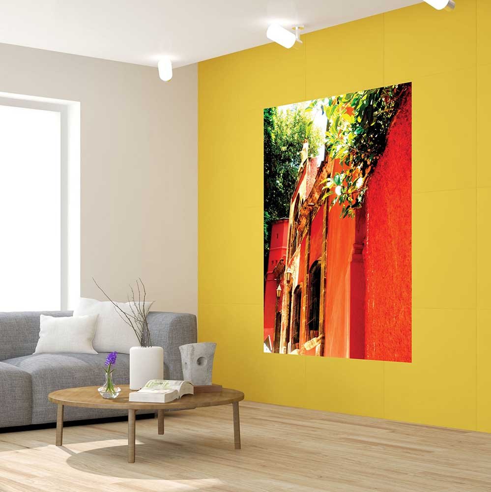 51x72 inch Mexican Bright Architecture Decal Installed in Living Room