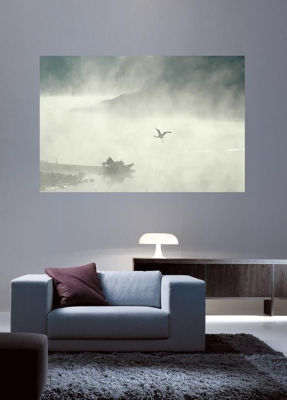 Guernsey Soaring Crane in Mist Wall Decal (5 Sizes Available)
