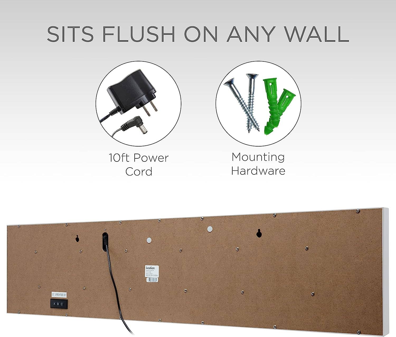 Ivation Large Digital LED Wall Clock | 8